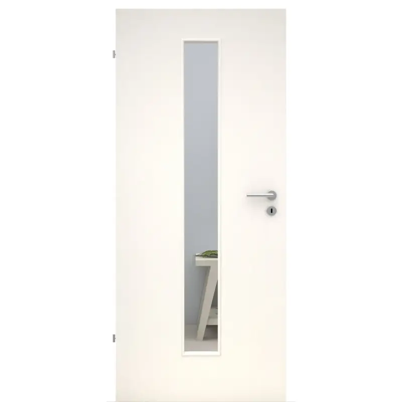 Expressversand Zimmertür mit Lichtausschnitt LAM CPL Tradition Esche-Weiß deckend Designkante