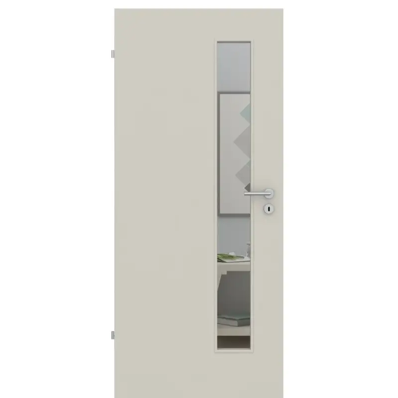 Direkt Vom Hersteller Zimmertür mit Lichtausschnitt LAS CPL UniPrime Grau-Beige Designkante