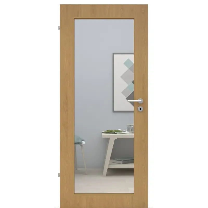 Must-Have Zimmertür mit Lichtausschnitt LAXL CPL Tradition Natur-Eiche Designkante