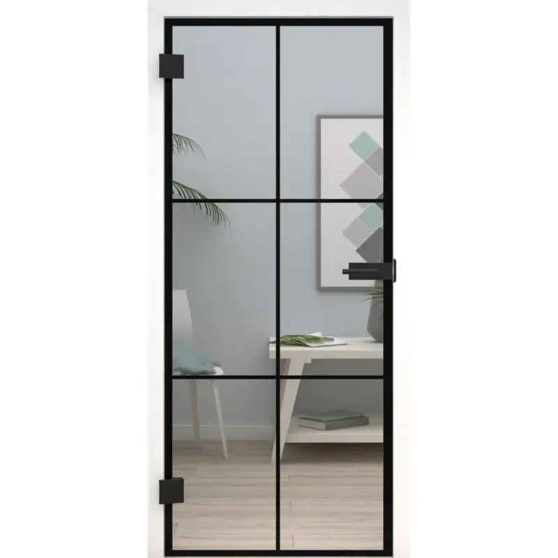 Neu Glastür Loft-Design Modell D6 Klarglas