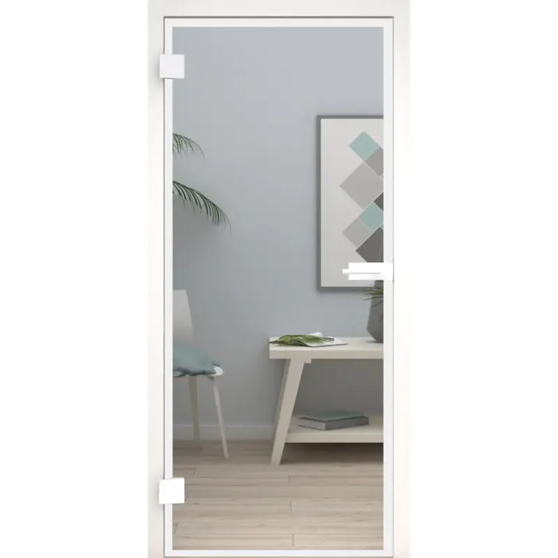 Glastür Loft-Design Weiß Modell DW4 Klarglas Preis Gesenkt