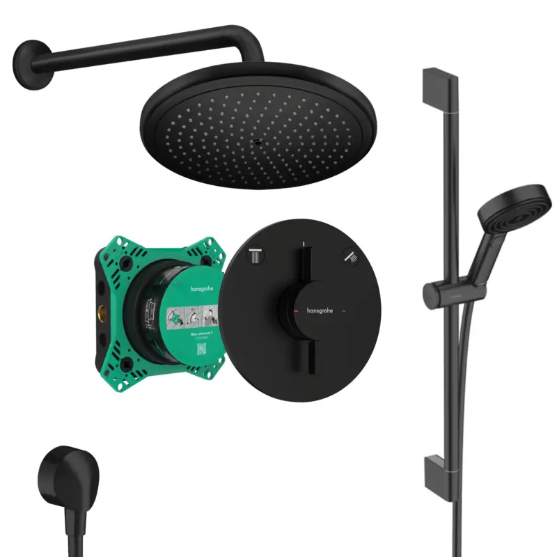 Begrenztes Angebot Hansgrohe DuoTurn S Unterputz Duschsystem Pulsify Brauseset schwarz matt Croma 280 und iBox