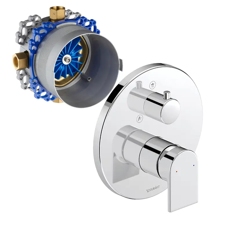 Beliebt Duravit Tulum by Starck Einhebel Unterputz Brausemischer Umstellventil chrom mit Bluebox Grundkörper Unterputz ohne Vorabsperrung