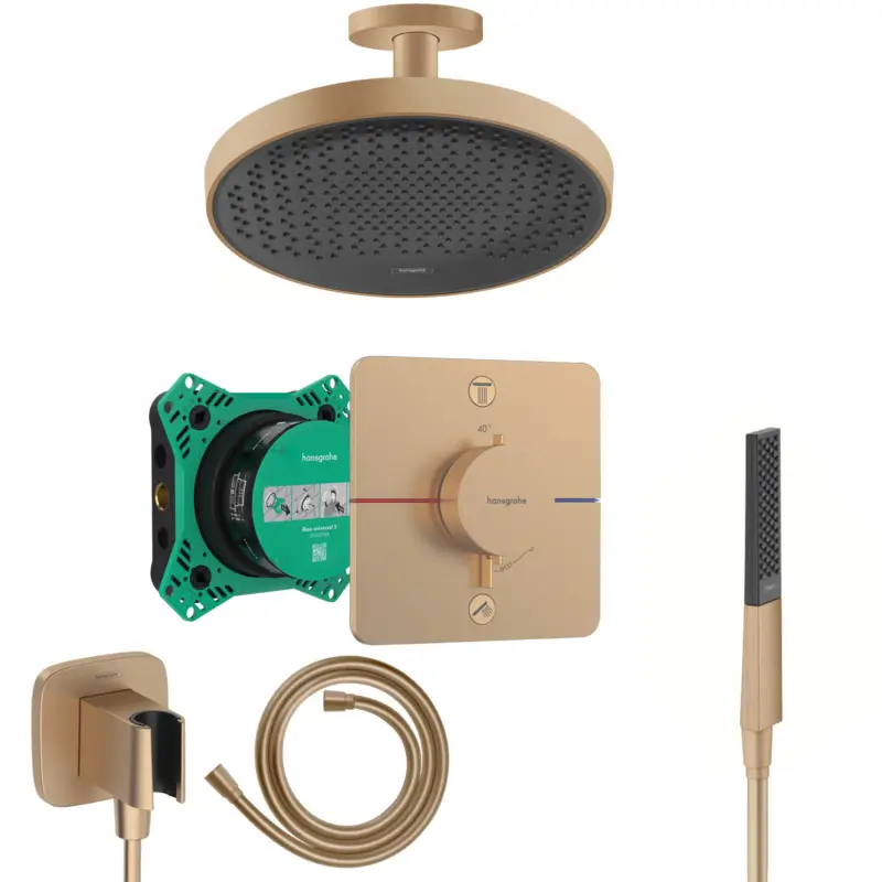 Hansgrohe ShowerSelect Unterputz Duschsystem Rainfinity 1jet bronze gebürstet Rainfinity 360 Deckenanschluss und iBox Top-Seller