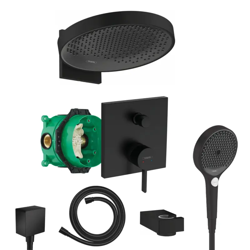 Hansgrohe Finoris Unterputz Duschsystem Rainfinity 3jet schwarz matt Rainfinity 360 Wandanschluss und iBox Preiswert