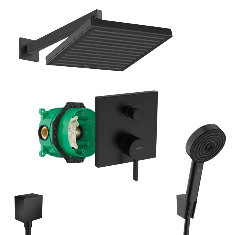 Begrenztes Angebot Hansgrohe Finoris Unterputz Duschsystem Pulsify schwarz matt Pulsify E 260 und iBox