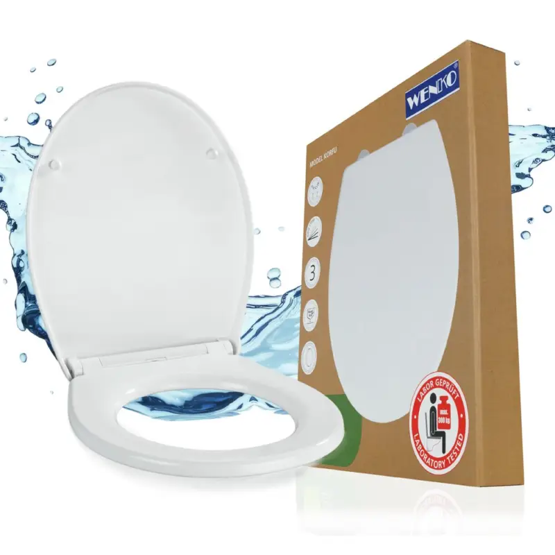 WC Sitz Mod. Korfu Weißstabiler Toilettensitz mit Absenkautomatik Meistverkauft