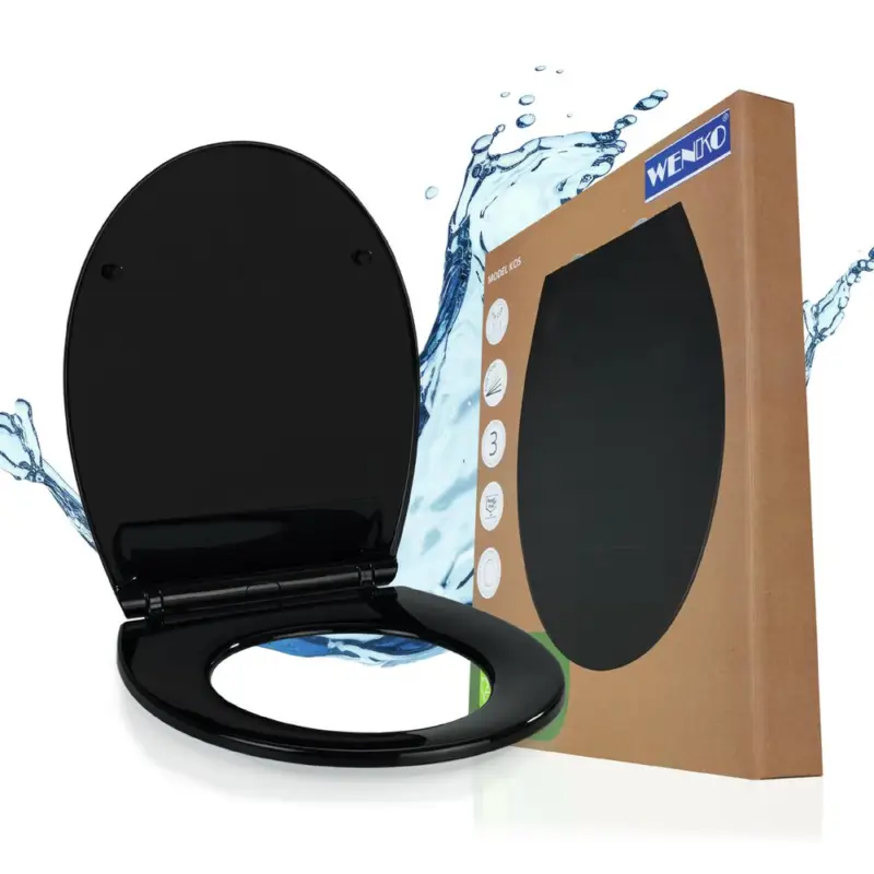 WC Sitz Mod. Kos SchwarzToilettendeckel mit Absenkautomatik Super-Preis