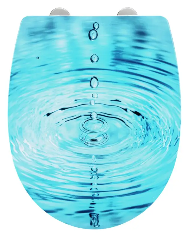 Toilettensitz Mod. Droplets mit Hochglanzdruck und Absenkautomatik aus ThermoplastWC-Sitz mit Absenkautomatik, Schnellbefestigung Versand Am Gleichen Tag