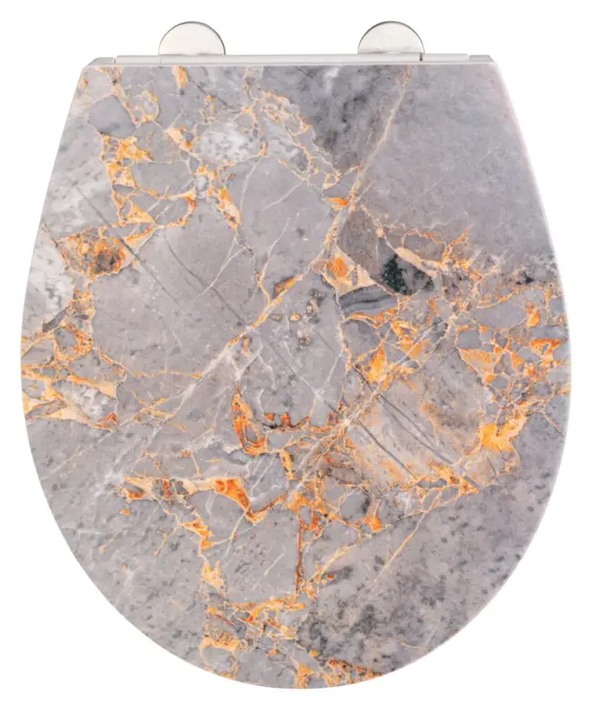 Saisonangebot Premium WC-Sitz Mod. Grey Marble mit Reliefaus antibakteriellem Duroplast