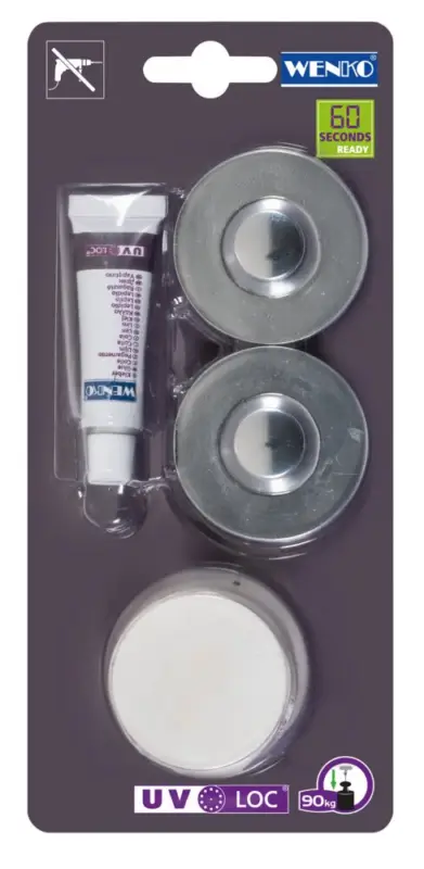 UV-Loc® Befestigungsset ChromBefestigen ohne Bohren mit innovativem Klebesystem UV-Loc® Beliebt