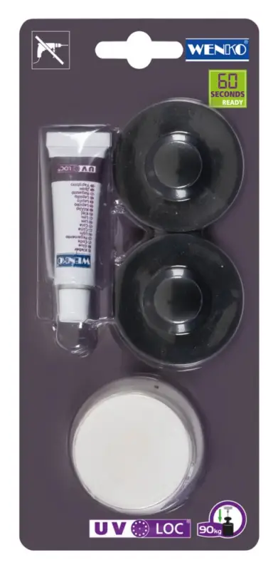 UV-Loc® Befestigungsset SchwarzBefestigen ohne Bohren mit innovativem Klebesystem UV-Loc® Aktuell