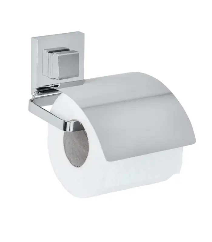 Jetzt Bestellen Vacuum-Loc® Edelstahl Toilettenpapierhalter Cover Mod. QuadroBefestigen ohne bohren