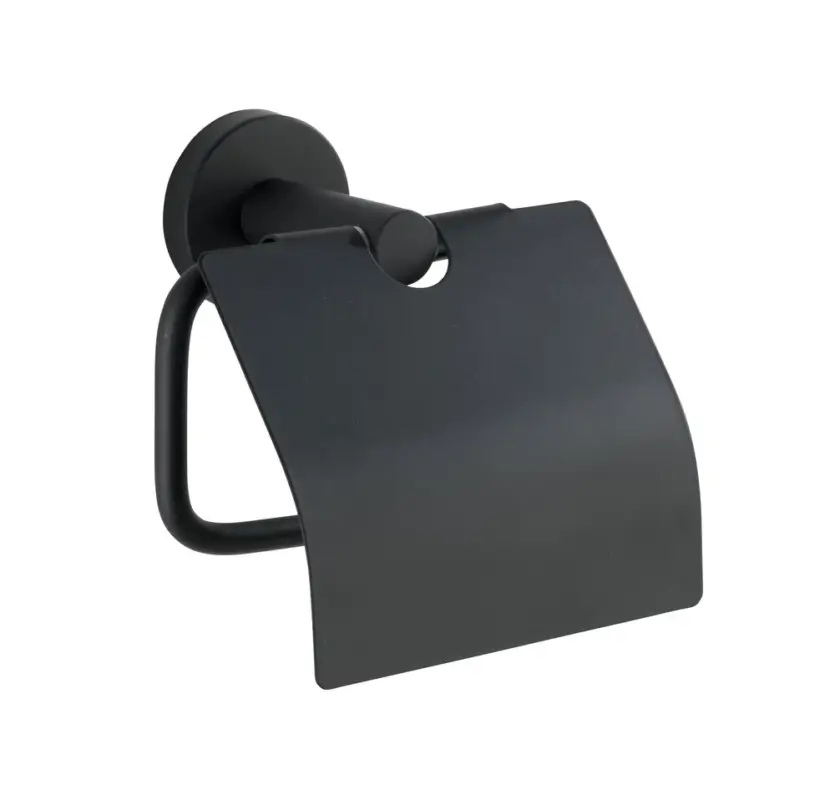 Toilettenpapierhalter Mod. Bosio Black matt mit Deckelrostfrei Bestseller