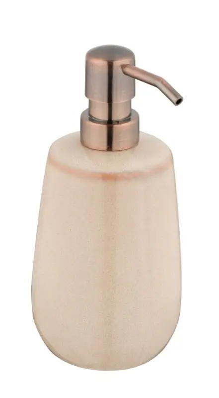 Bestpreis Seifenspender Mod. Sirmione, beige/kupfer, Keramik/Kunststoff, 0.43l, Ø8x17.5 cmideal für Badezimmer, modernes Design