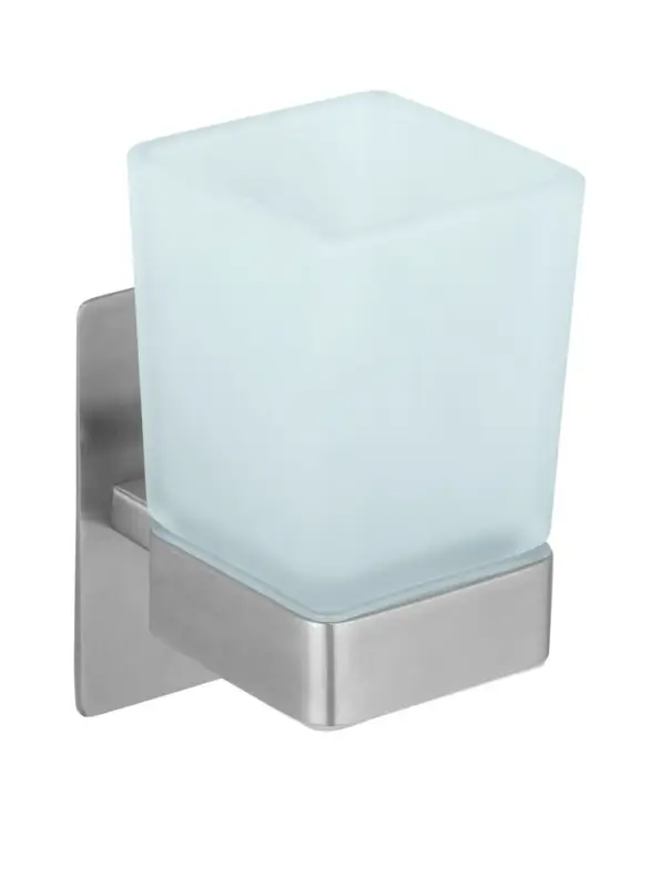 Zertifiziert Turbo-Loc® Zahnputzbecher Mod. Genova MattAbnehmbarer Becher aus satiniertem Glas