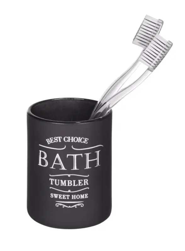 Heißes Angebot Zahnputzbecher Mod. Sweet Home, Schwarzaus Glas