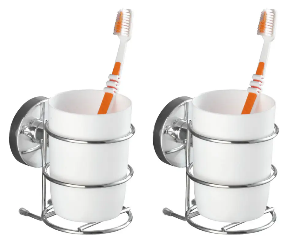 Vacuum-Loc® Wand Zahnputzbecher Mod. Milazzo, 2er SetBefestigen ohne bohren Top-Preis