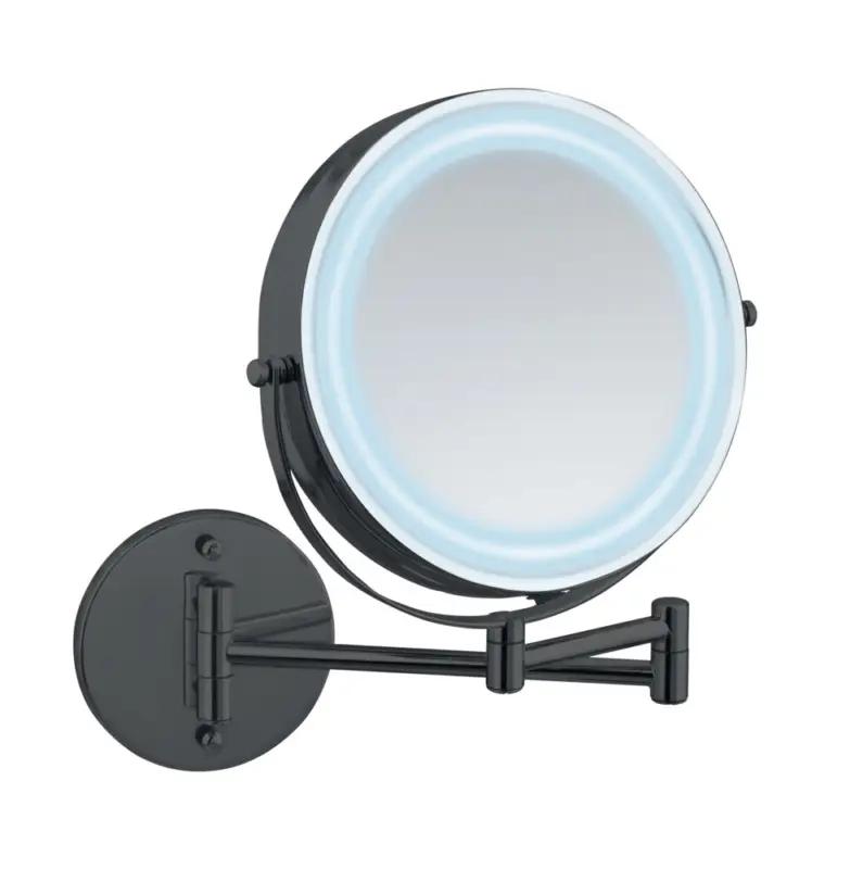 Online Kaufen Power-Loc® LED Wandspiegel Mod. Lumi Schwarzmit 5-fach Vergrößerung