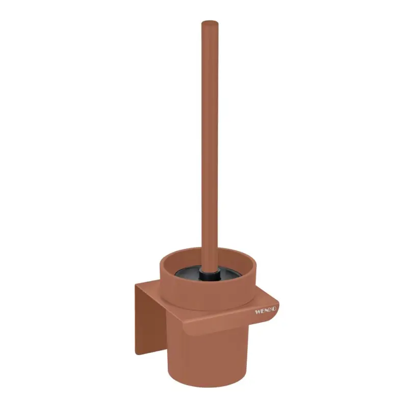 Neu Turbo-Loc® WC-Garnitur Mod. Lizan Braunmit Silikon-Bürstenkopf, Befestigen ohne Bohren