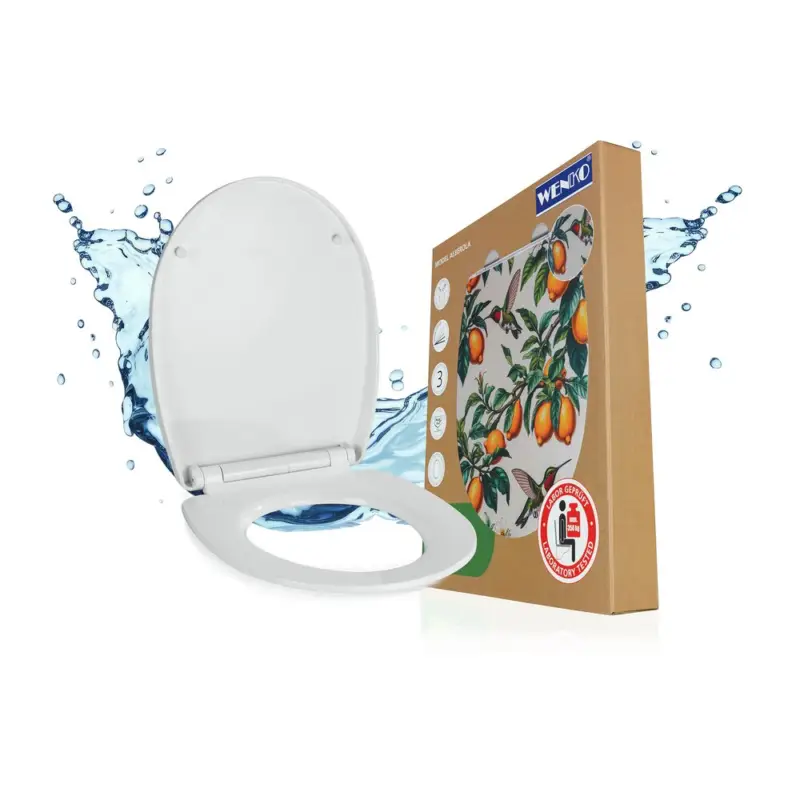 Begrenztes Angebot WC-Sitz Mod. AlberolaToilettensitz mit Absenkautomatik und Relief-Druck
