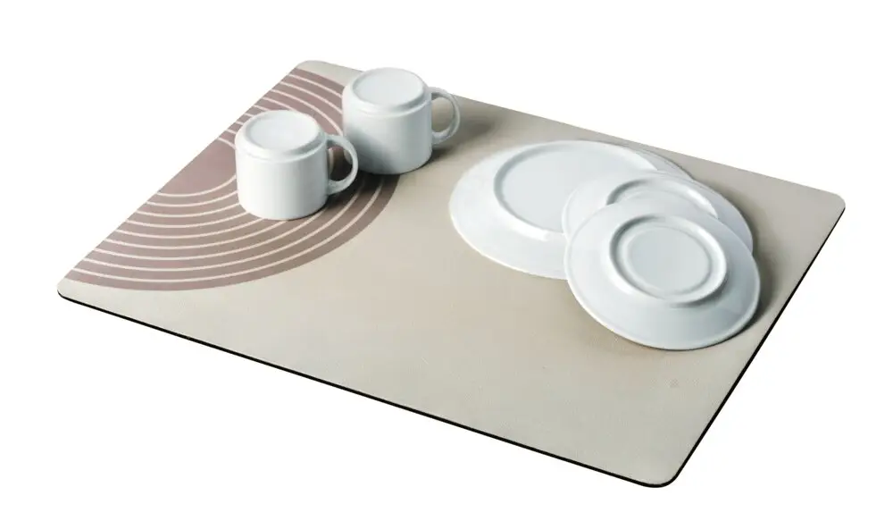 Markenware Abtropfmatte Mod. Dima, beige, Gummi, 50x40 cmwasserabsorbierend und schnelltrocknend