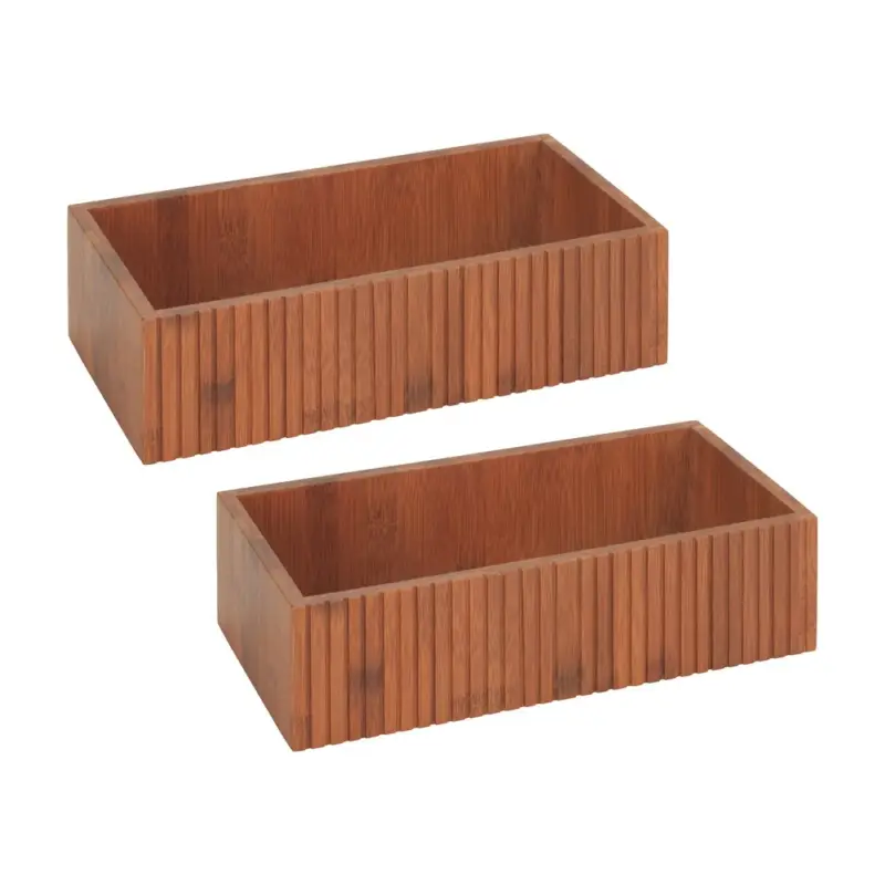 Must-Have Aufbewahrungsbox Mod. Mera, 2er Setaus geräuchertem Bambus
