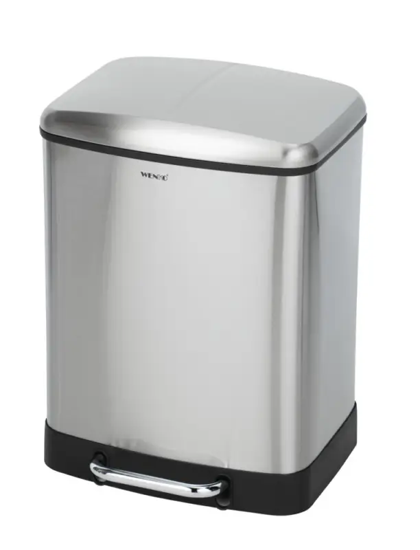 Treteimer Mod. Studio Duo Easy-Close Edelstahl 2 x 12 Lrostfrei, Absenkautomatik Gratis Versand