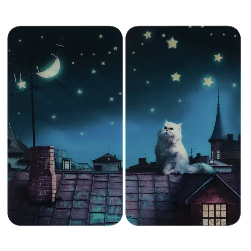Abverkauf Herdabdeckplatte Universal Mod. Moon Cat, 2er Setfür alle Herdarten geeignet