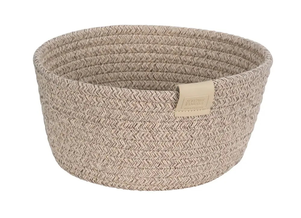 Brotkorb Mod. SVEA, beige, Polyester, PVC, Ø24x11 cmhandgefertigt, ideal für Brötchen Expressversand