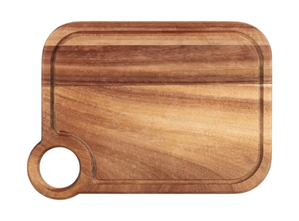 Schneidebrett Mod. ACUN M, natur, Akazienholz, 30x1,5x22 cmmit praktischem Saftrille Neu