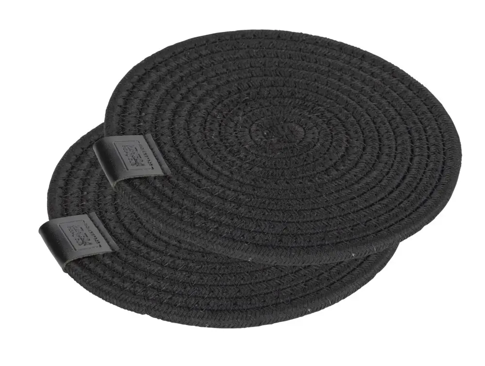 Top-Preis Topfuntersetzer Mod. SVEA 2er, schwarz, Polyester/PVC, Ø20x1 cmhitzeresistent bis 200°C