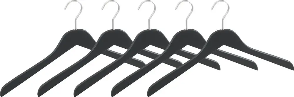 Meistverkauft Kleiderbügel Mod. Paris Schwarz, 5er SetGarderobenbügel in schlanker Form