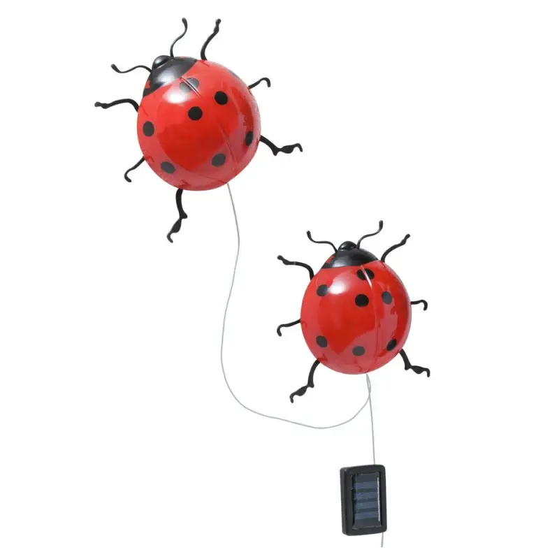 Saisonangebot LED Solarleuchte Marienkäfer, 2er Setdekorative Gartenbeleuchtung