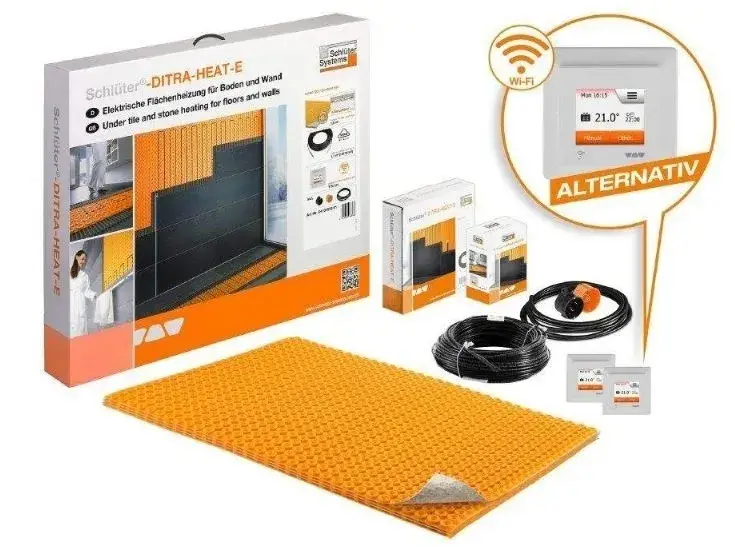 Schlüter Ditra HEAT E DUO-WS Komplett-Set Wand mit Wifi Neue Kollektion