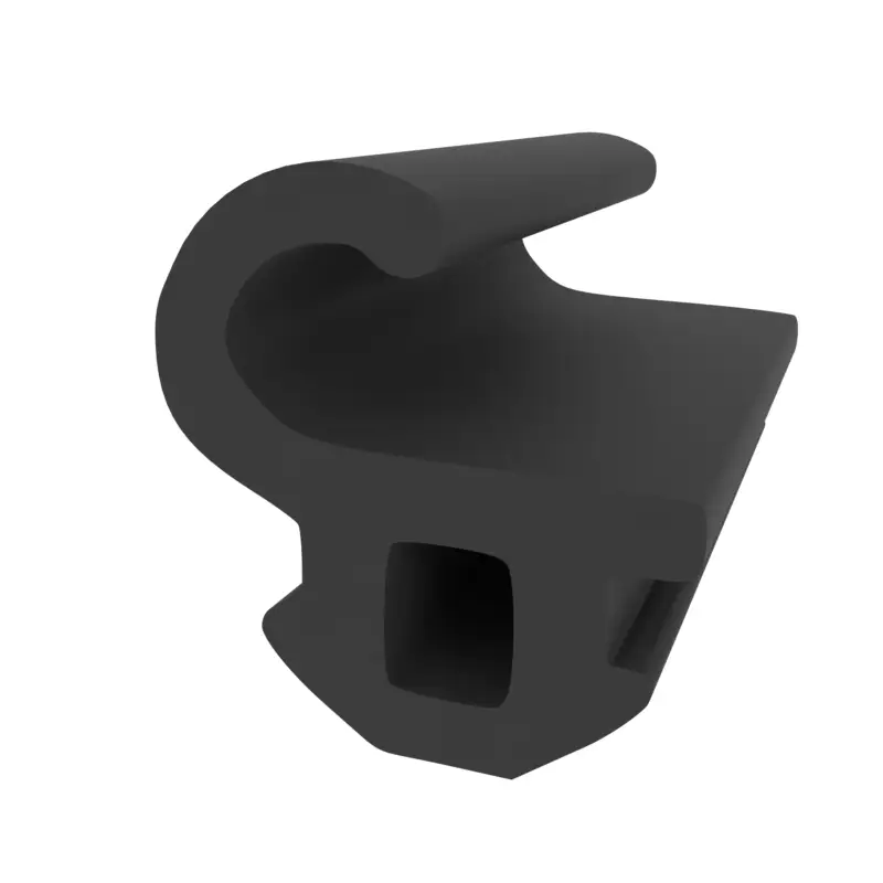 Anschlagdichtung mit Lippe und profiliertem Fuß | 9,5 mm Höhe | Farbe: schwarz Billig