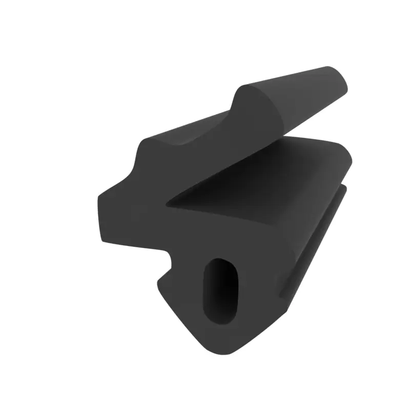 Markenware Anschlagdichtung mit Lippe und profiliertem Fuß | 7 mm Breite | Farbe: schwarz