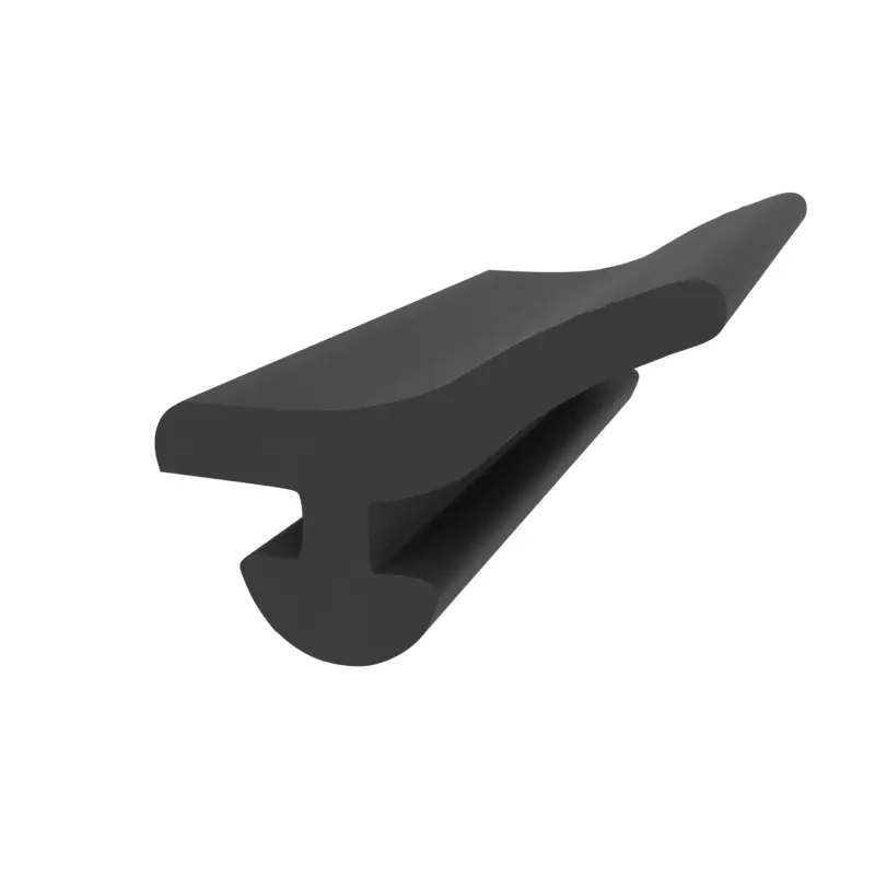 Abverkauf Anschlagdichtung mit Lippe und profiliertem Fuß | 7 mm Höhe | Farbe: schwarz