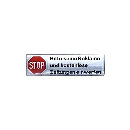 Knallerangebot 3D Aufkleber "Bitte keine Reklame und kostenlose Zeitungen einwerfen"