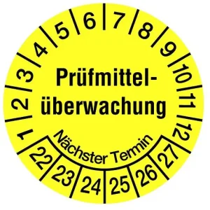 Sonderaktion Prüfplaketten "Prüfmittelüberwachung, Nächster Prüftermin", Ø 20 mm