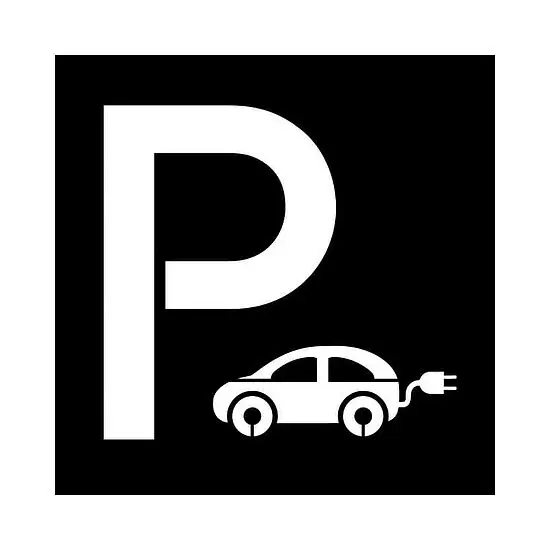 Sprühschablone aus Kunststoff - Elektrofahrzeug Parkplatz Markenprodukt