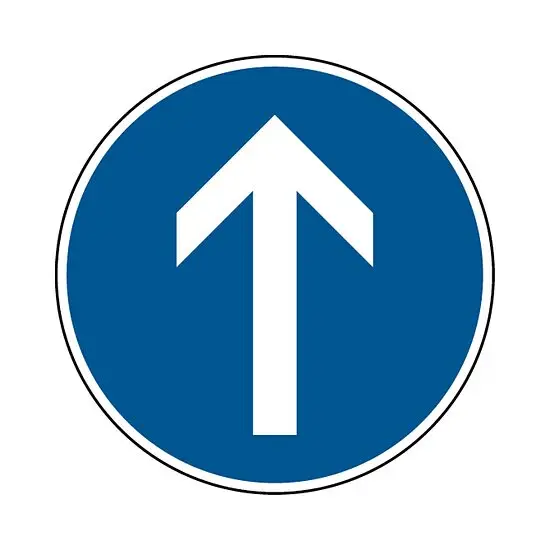 Verkehrszeichen - Vorgeschriebene Fahrtrichtung geradeaus, Zeichen 209-30 Garantierte Lieferung