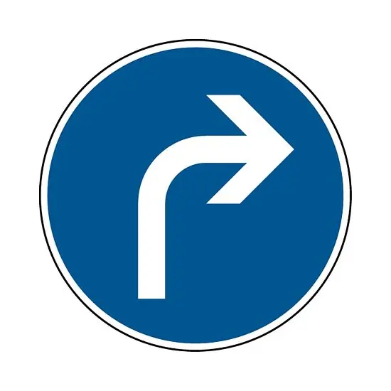 Verkehrszeichen - Vorgeschriebene Fahrtrichtung rechts, Zeichen 209-20 Preiswert