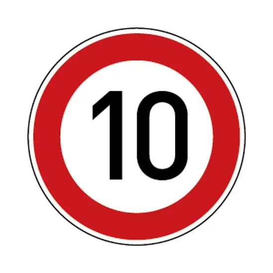 Verkehrszeichen - Zulässige Höchstgeschwindigkeit 10, Zeichen 274-10 Wochenendangebot