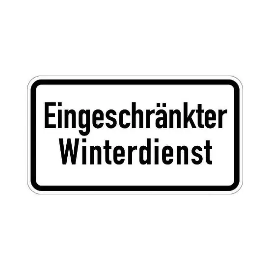 Versand Am Gleichen Tag Verkehrszusatzzeichen - "Eingeschränkter Winterdienst"
