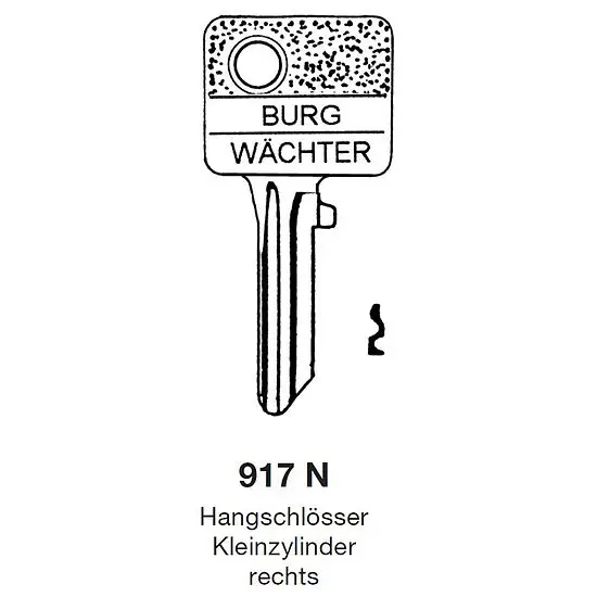 Sonderaktion Schlüsselrohling Burg Wächter 917 N