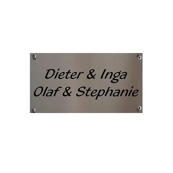 Namensschild Lasergravur Edelstahl gross Preis Gesenkt