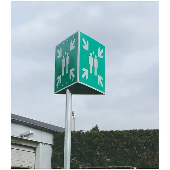 Angebot Rettungszeichen - Sammelstelle Prismenschild ASR A1.3 DIN EN ISO 7010