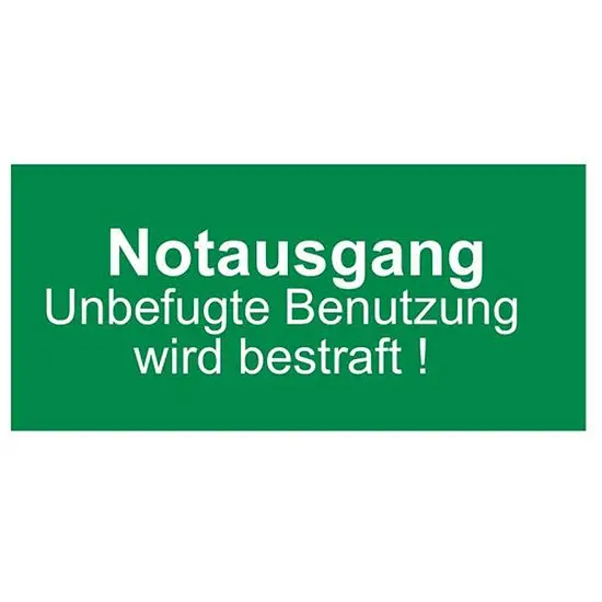 Folienaufkleber "Notausgang ...." Online Kaufen