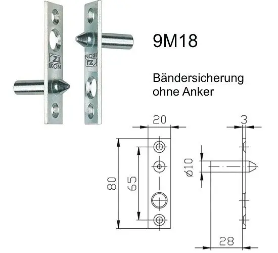 Preisreduziert Bändersicherung ohne Anker 9M18